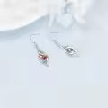 TOUPOP Sterling Silver Aquamarine Infinity Dangle Drop Earrings-0-2