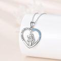 wholesale 925 Sterling Silver Heart Pendant with Love You Forever Inscription and Blue Crystal Accents - Perfect Mothers Day or Birthday Gift for Mom Grandmother-0-3