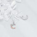 wholesale 925 Sterling Silver Seal Moon Fish Drop Earrings Leverback s for Women Girls-0-1