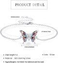wholesale 925 Sterling Silver Red Blue Opal Butterfly Charm Bracelet Adjustable s for Women-0-3