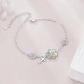 wholesale 925 Sterling Silver Daisy Cross Charm Adjustable Link Chain Bracelet-0-4