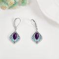 wholesale 925 Sterling Silver Opal & Abalone Shell Filigree Teardrop Dangle Earrings-0-8