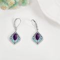wholesale 925 Sterling Silver Opal & Abalone Shell Filigree Teardrop Dangle Earrings-0-8