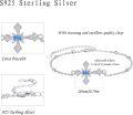 wholesale 925 Sterling Silver Blue Stone Cross Charm Bracelet - Religious Gifts for Her-0-2