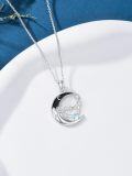 wholesale 925 Sterling Silver Crescent Moon Zodiac Sign Necklace for Women Gothic Jewelry Birthday Gifts for Girlfriend Wife Grandma Mom-0-4