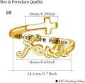 wholesale 925 Sterling Silver Faith Ring Adjustable Cross Wrap Ring Christian Fashion Band for Women Girlfriend Gift-0-1