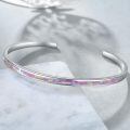 wholesale 925 Sterling Silver Opal Cuff Bangle Bracelet Hypoallergenic Gift for Women-0-1