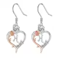 TOUPOP Sterling Silver Rose Heart Butterfly Initial H Letter Drop Dangle Earrings-0-0