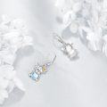 wholesale 925 Sterling Silver Moonstone Heart Cow Dangle Earrings for Women Girls Gifts-0-2