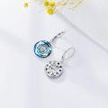 wholesale 925 Sterling Silver Round Blue Crystal Evil Eye Drop Earrings for Women-0-2