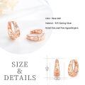 wholesale Rose Gold 925 Sterling Silver Floral Cutout Teardrop Huggie Hoop Earrings 24mm Diameter-0-5