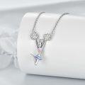 wholesale 925 Sterling Silver Cheerleader Gymnastics Necklace with Colorful Crystal Accents for Women Birthday Gift-0-3