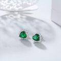 wholesale 925 Sterling Silver Rhodium Plated Emerald Earrings for Women, Unique Gifts for Mother, Wife, Sister, Girlfriend, Birthday, Anniversary, Christmas-0-2