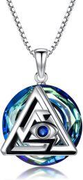 wholesale TOUPOP Evil Eye Necklace For Women 925 Sterling Silver Triangle Luck Protection Amulet Pendant Necklace With Crystal Anniversary Birthday Christmas Jewelry Gifts For Mom Wife Girlfriend Sister Friend -0-0