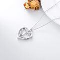 TOUPOP Sterling Silver Heart Initial A-Z Letter Pendant Necklace-0-5