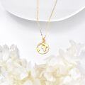 wholesale 14K Gold World Map Globe Pendant Necklace Graduation Gift for Women-0-3