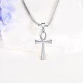 wholesale 925 Sterling Silver Egyptian Ankh Cross Pendant Necklace  for Men-0-1