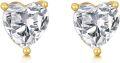 wholesale 14K Gold Topaz Garnet Ruby Heart Stud Earrings for Women Girls Gifts-0-0