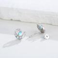 wholesale 925 Sterling Silver Opal Moon & Stars Stud Earrings - Celestial s for Women-0-1