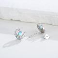 wholesale 925 Sterling Silver Opal Moon & Stars Stud Earrings - Celestial s for Women-0-1