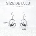 wholesale 925 Sterling Silver Heart-Shaped Panda Family Drop Earrings with Cubic Zirconia and Engraved I Love You Forever-0-2