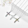 wholesale 925 Sterling Silver Abalone Shell Inlay Celtic Cross Pendant Necklace Christian Faith Jewelry Religious Gift for Mom-0-2