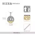 TOUPOP Sterling Silver Family Coin Pendant Necklace with Stones-0-5