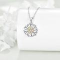 wholesale 925 Sterling Silver Flower Pendant with Cubic Zirconia and Gold Accents - Elegant  for Her-0-1