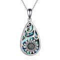 wholesale 925 Sterling Silver Teardrop Pendant With Flower And Shell Design-0-0