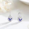 wholesale 925 Sterling Silver Blue Moonstone Butterfly Leverback Drop Earrings-0-1