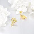wholesale 925 Sterling Silver Plated Gold Honey Bee Stud Earrings - Cute Insect  for Women Girls-0-2