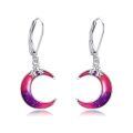 wholesale 925 Sterling Silver Moon Star Dangle Earrings-0-0