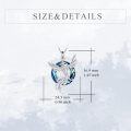 wholesale 925 Sterling Silver Peacock Blue Crystal Pendant Necklace s for Women-0-3