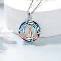 wholesale 925 Sterling Silver Blue Crystal Mother & Child Pendant with Pink Roses - Perfect Gift for Mom-0-4