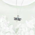 wholesale 925 Sterling Silver Dragonfly Blue Stone Insect Charm Pendant Necklace-0-1