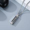 wholesale 925 Sterling Silver  Rectangle Cremation Urn Keepsake Pendant with Funnel and Chain-0-2