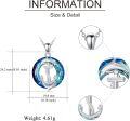 wholesale 925 Sterling Silver Blue Crystal Anchor Dolphins Pendant Necklace for Women-0-4