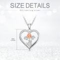 wholesale 925 Sterling Silver Heart-Shaped Flower Pendant Necklace with Engraved I Love You Forever - Romantic Gifts for Women-0-3