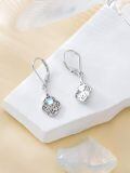 wholesale 925 Sterling Silver Celtic Knot Moonstone Drop Earrings Platinum Plated For Women-0-4