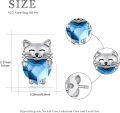 wholesale 925 Sterling Silver Blue Heart Cat Stud Earrings - Adorable Kitty  for Her-0-3