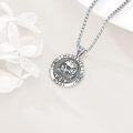 wholesale 925 Sterling Silver Memento Mori Skull Pendant Necklace with Chain for Men & Women-0-4