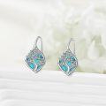 wholesale Sterling Silver Abalone Celtic Trinity Knot Earrings Triquetra Leverback Tree of Life Gift-0-2