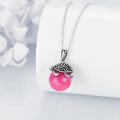 wholesale 925 Sterling Silver Turtle with Pink Jade Pendant Necklace Gift for Women-0-3
