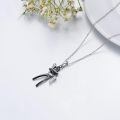 wholesale 925 Sterling Silver Black and White Angel Hug Pendant Necklaces for Women Valentines Gifts-0-3
