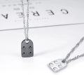 wholesale 925 Sterling Silver Heart-Shaped Lego-Inspired Pendant Necklaces for Couples or Best Friends (Set of Two)-0-2
