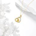wholesale 14K Gold Mother Daughter Necklace - Real 58.5 Pure Gold Heart Pendant, Sensitive Skin Friendly, 16-18 Inch Chain, Meaningful Gift for Birthday Anniversary-0-2