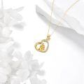 wholesale 14k Mother And Daughter Love Pendant Necklace Wholesale With Lab Diamond Accent-0-2