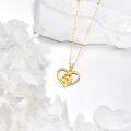 wholesale 14K Gold I Love Soccer Football Heart Pendant Necklace s for Women Girls Mother's Day Birthday Anniversary Christmas Present Ideas-0-5