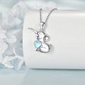 wholesale 925 Sterling Silver Heart-Shaped Moonstone Elephant Pendant Necklace-0-3