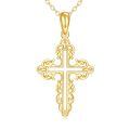wholesale 14K Gold Hollow Out Ornate Cross Pendant Necklace for Women Gifts-0-0